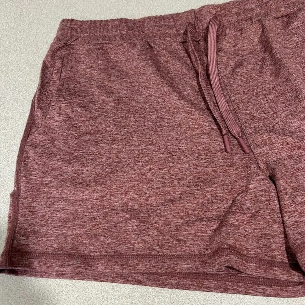 Quince Flowknit Shorts L Heather Rose Ultra Soft Pull On Drawstring